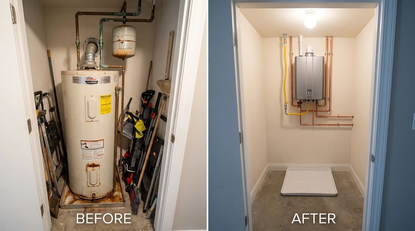 Tank water heater versus wall-mounted tankless unit comparison for Atlantic Beach, FL homeowners